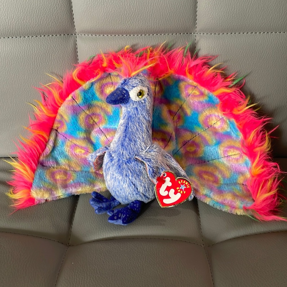 Vintage Beanie Baby Retired “Flashy” the peacock